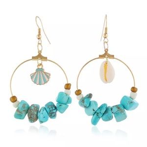 Women Sea Shell Cowrie Beach Earrings